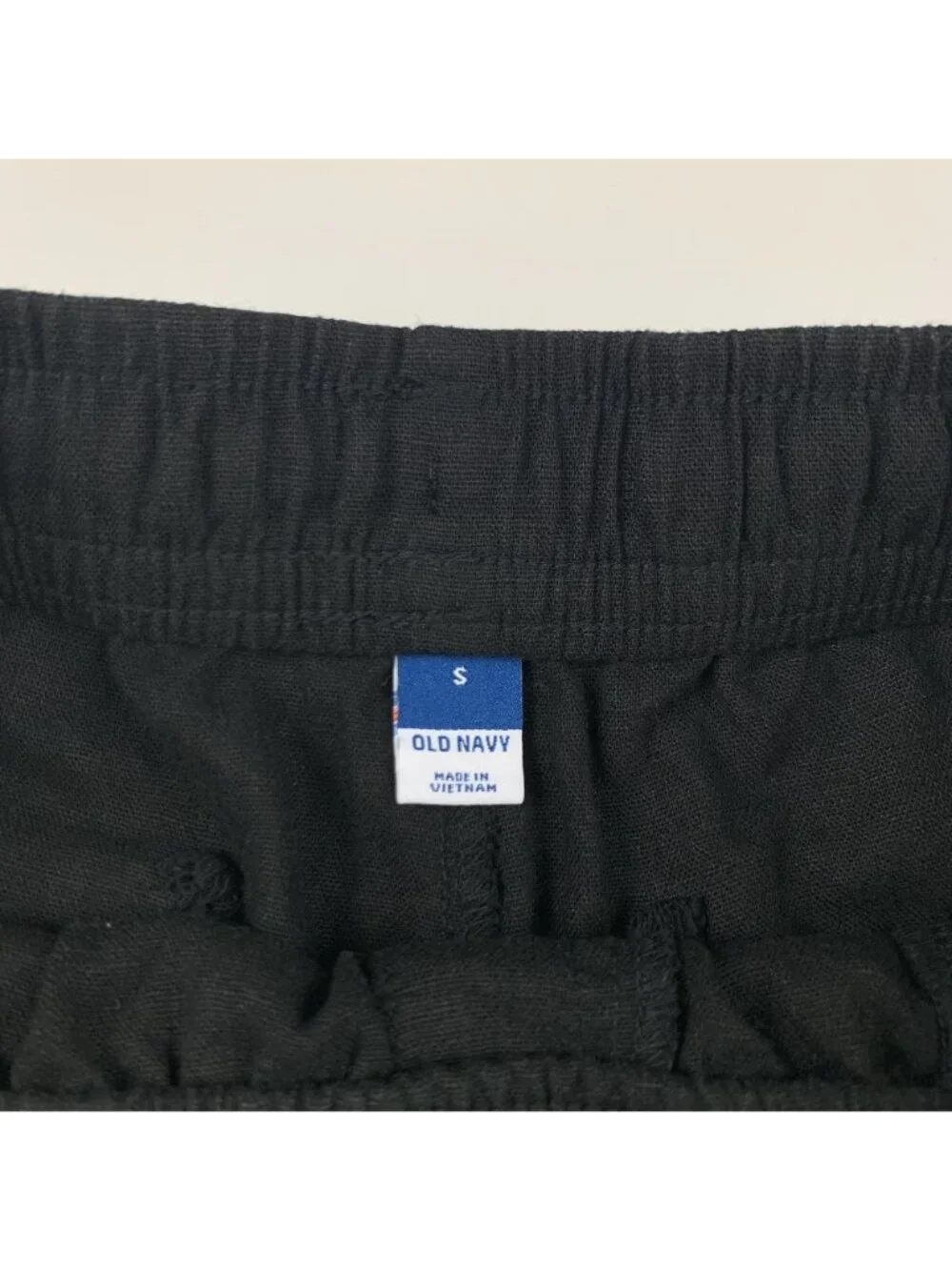 Old Navy Black Linen Blend High Rise Pull On Shorts S - Picture 3 of 5